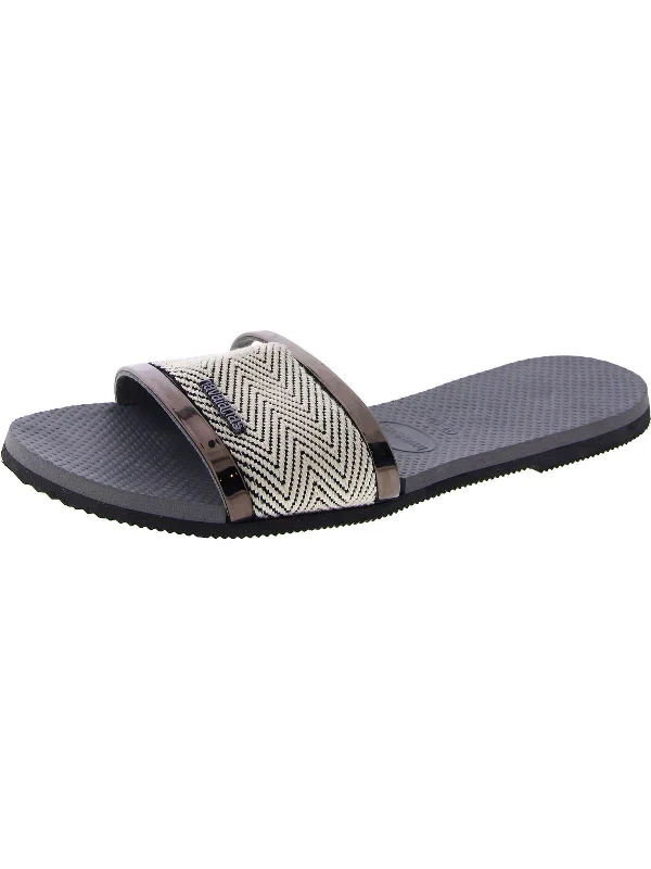 Womens Slip On Open Toe Slide Sandals