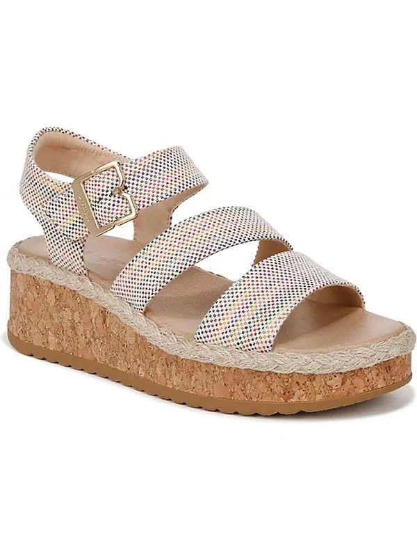 Womens Slip On Slingback Wedge Sandals