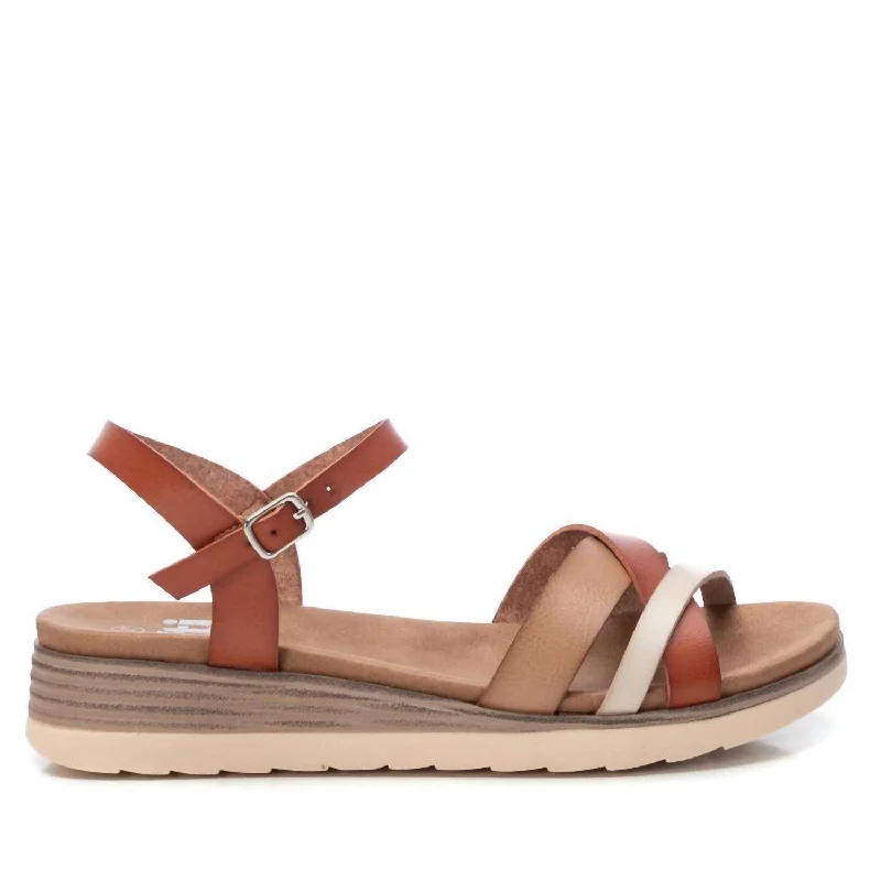 Women's Strappy Comfort Sandals In Brown