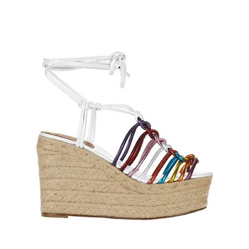 Women's Strappy Wedges Sandal In Rainbow