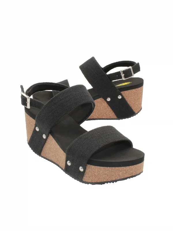 Women's Summerlove Sandal In Black Linen