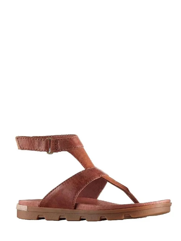 Women's Torpeda Ankle Strap Sandal In Camel Brown