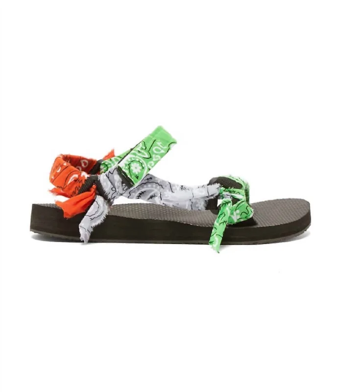 Women's Trekky Bandana Sandal In Mix Green