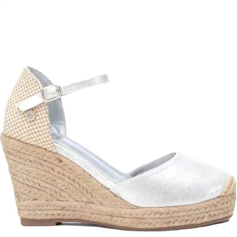 Women's Wedge Espadrilles In Silver