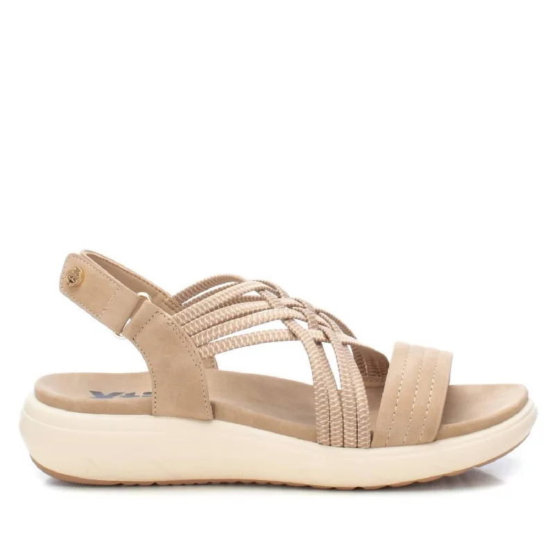 Women's Wedge Sandals In Beige