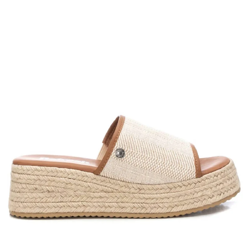 Women's Wedge Sandals In Beige