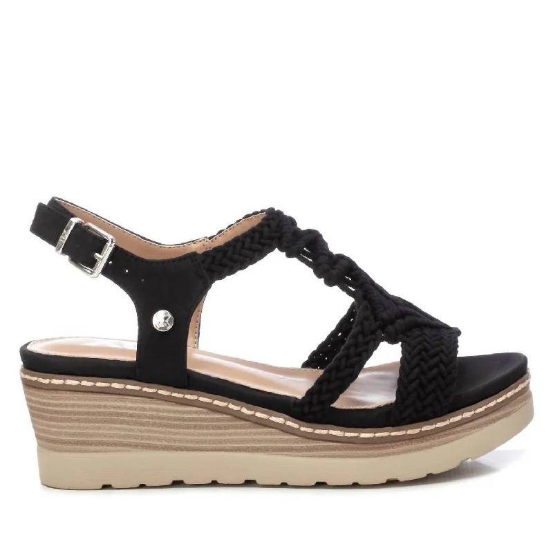 Women's Wedge Sandals In Black