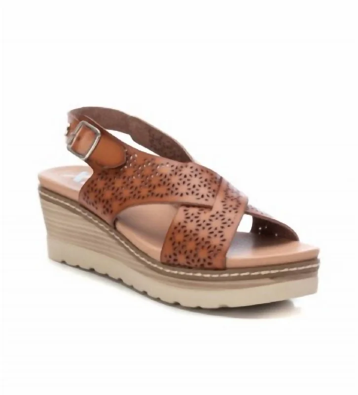 Women's Wedge Sandals In Brown