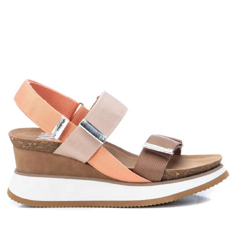 Women's Wedge Sandals In Coral