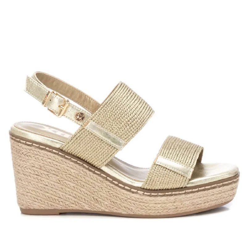 Women's Wedge Sandals In Gold