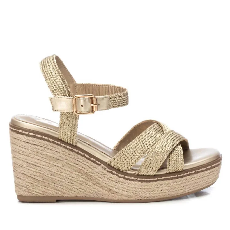 Women's Wedge Sandals In Gold