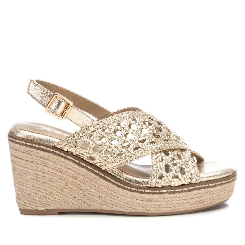 Women's Wedge Sandals In Gold