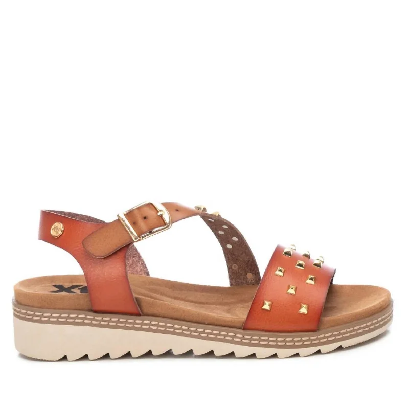 Women's Wedge Sandals In Medium Brown