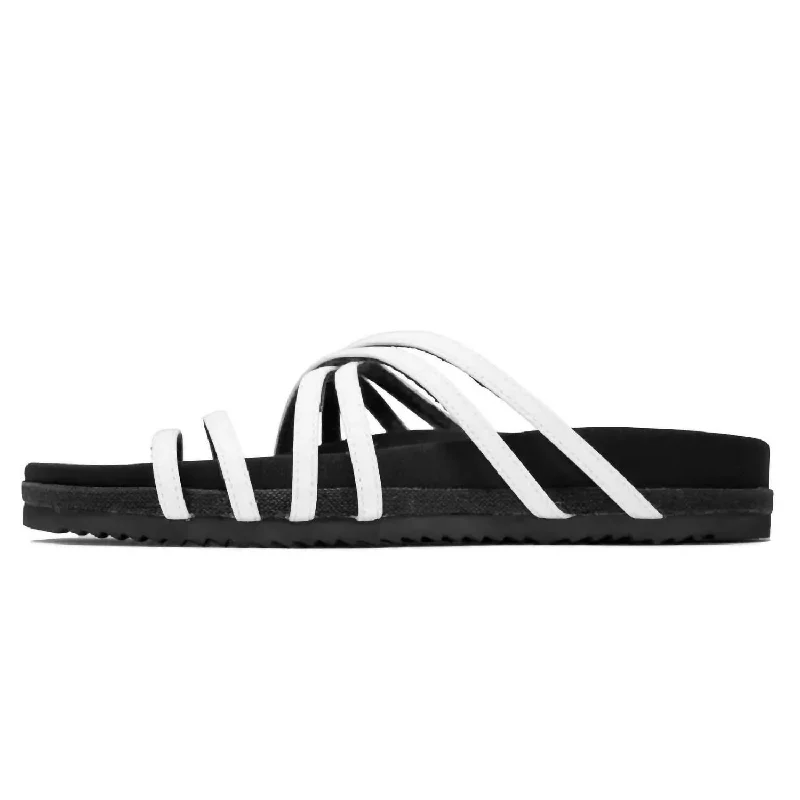 Women's X Sandal In White Vegan String Leather