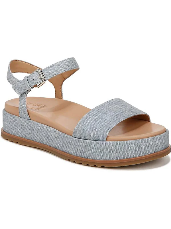 ZANE Womens Denim Round toe Flatform Sandals