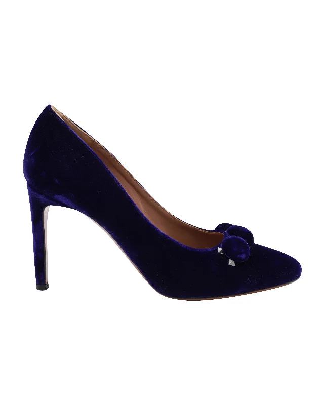 Alaïa Bombe 110 Court Pumps in Blue Suede