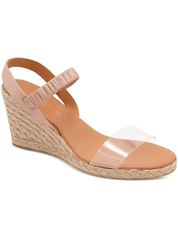 Alberta Womens Leather Ankle Wedge Heels