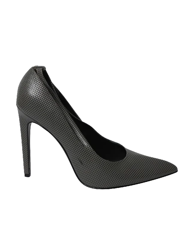 Alexander Wang Court Stiletto Heels in Grey Leather