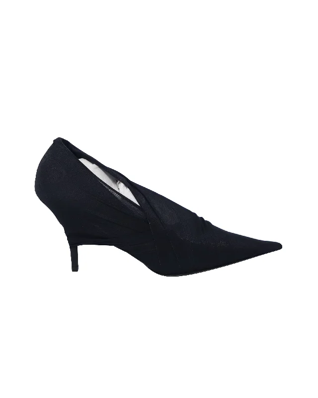 Balenciaga Knife Stretch-Jersey Pumps In Black Polyamide