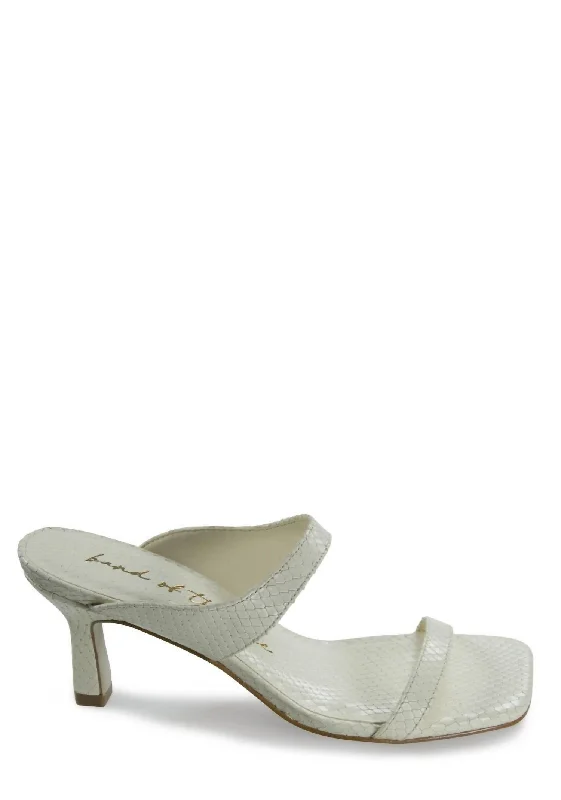 Brandy Leather Heeled Sandal In White