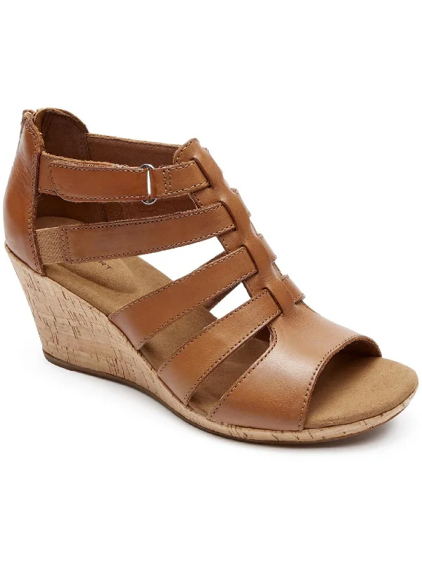 Briah Gladiator Womens Cork Open-Toe Wedge Heels