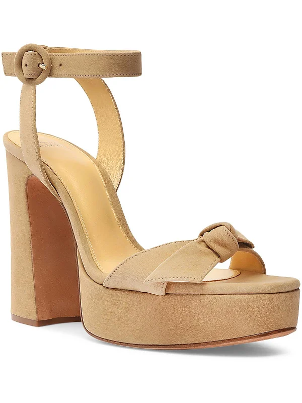 Clarita Curve Womens Suede Square Toe Platform Heels