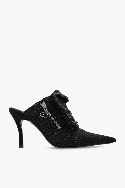 Diesel ‘D-Venus Pocket’ Heeled Mules In Black - 37