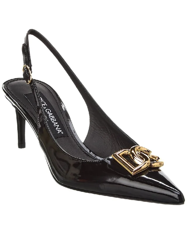 Dolce & Gabbana DG Logo 60 Leather Slingback Pump