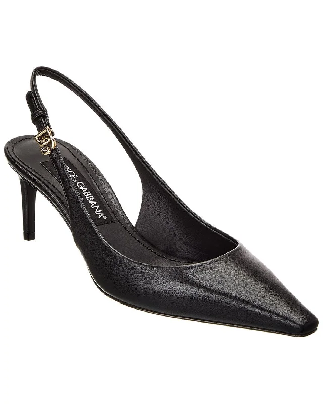 Dolce & Gabbana DG Logo Leather Slingback Pump