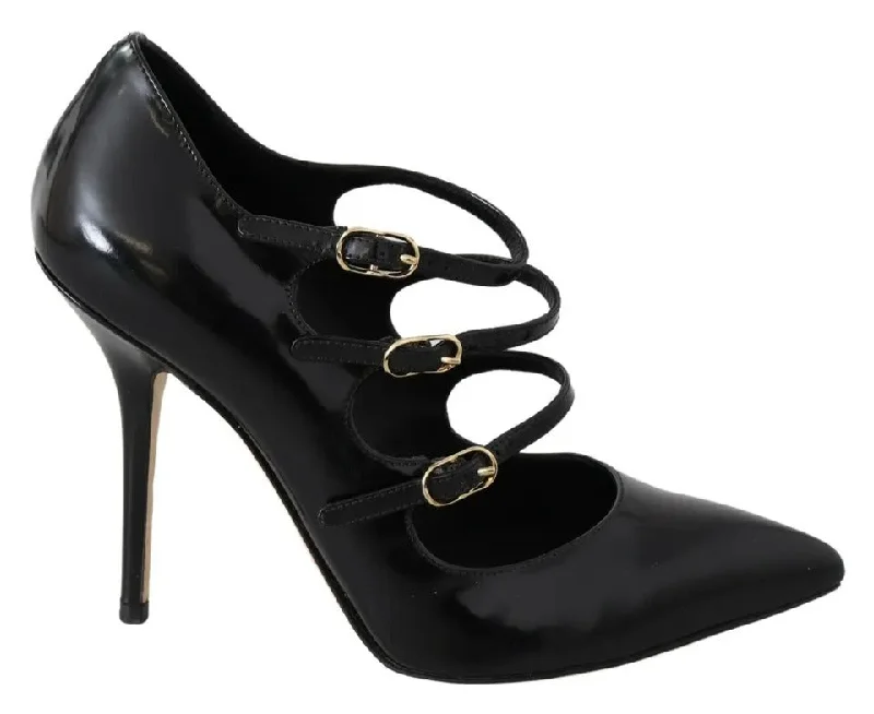 Dolce & Gabbana  Leather Ankle Strap Heels Pumps Women's Shoes (Pre-Owned)