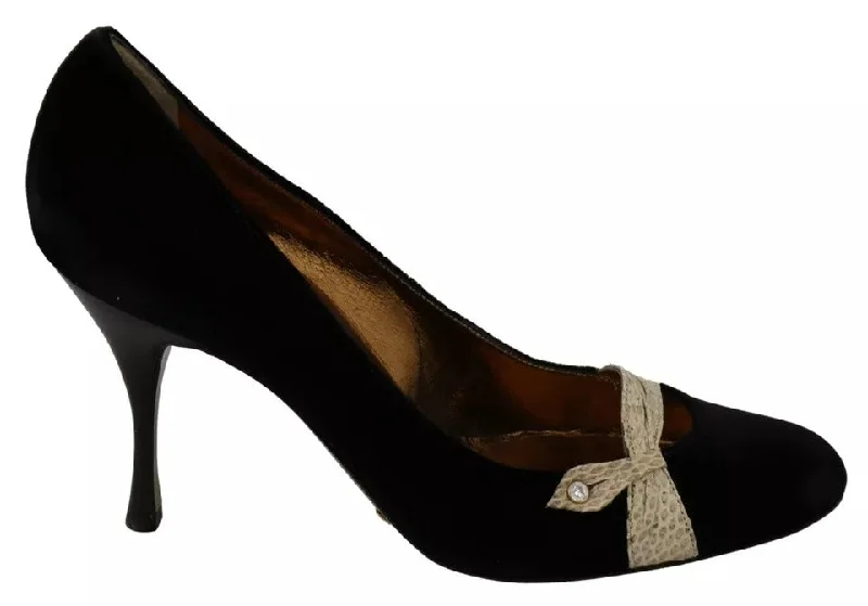 Dolce & Gabbana  Velvet Ayers High Heels Pumps Women's Shoes (Pre-Owned)