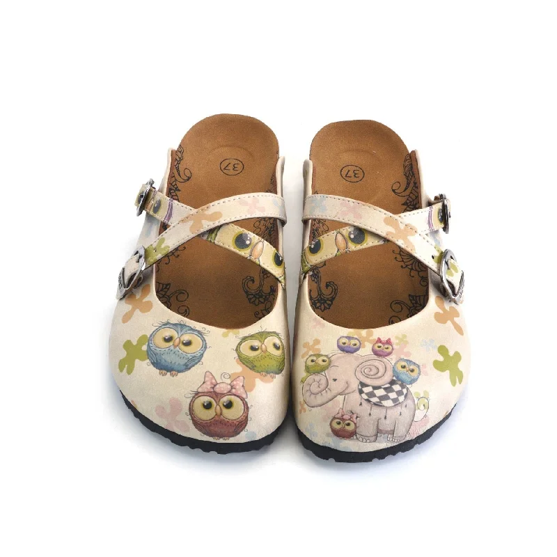 Elephant and Owl Clogs CAL164