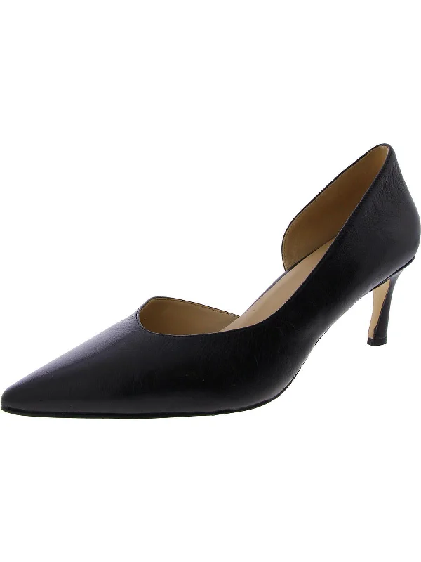 Faith Womens Leather Slip-On D'Orsay Heels