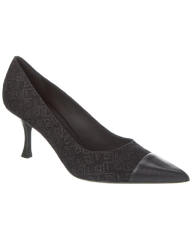 Ferragamo Marty Jacquard & Leather Pump