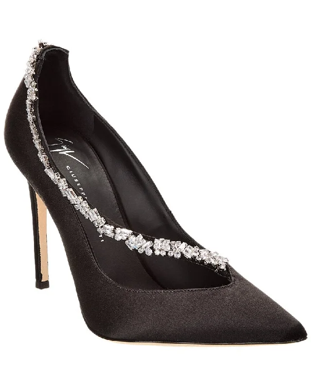 Giuseppe Zanotti Filipa Crystal 105 Satin Pump