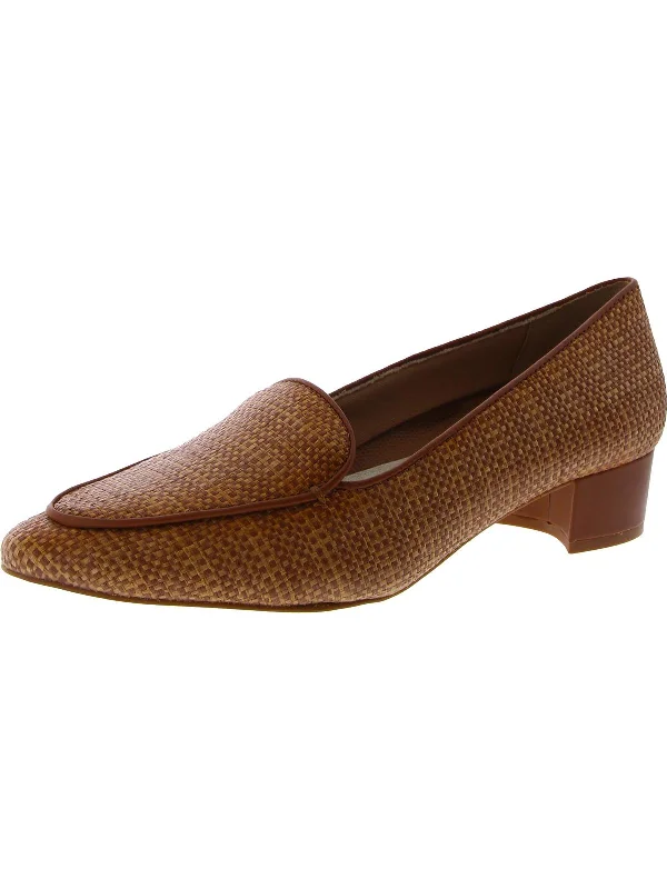 Honey Womens Woven Slip On Loafer Heels