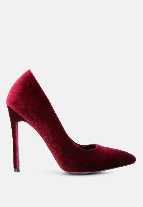 janessa velvet stiletto heel pumps