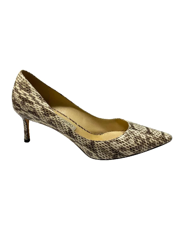 Jimmy Choo Romy Heels in Multicolor Snakeskin