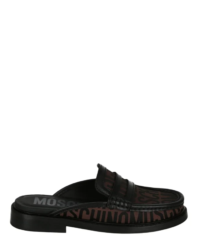 Logo Jacquard Loafer Mules