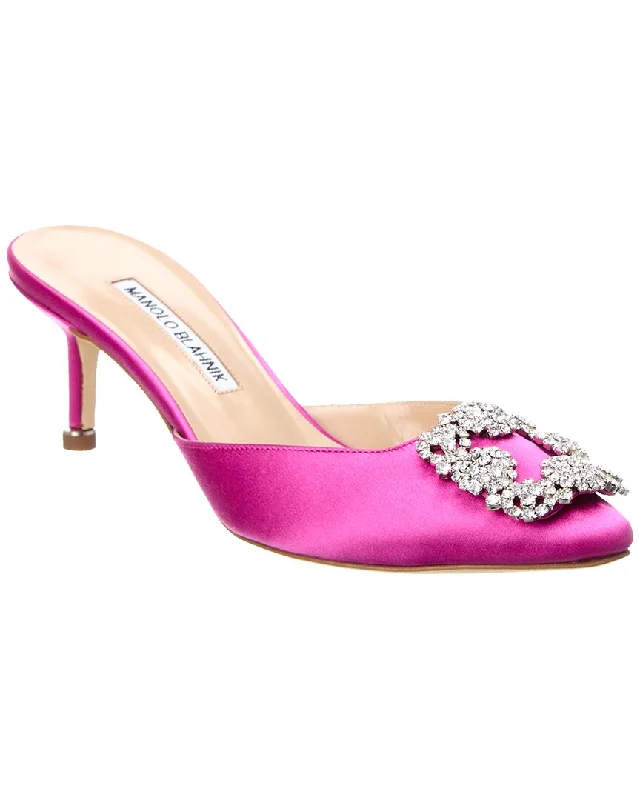 Manolo Blahnik Hangisimu 50 Satin Slingback Pump