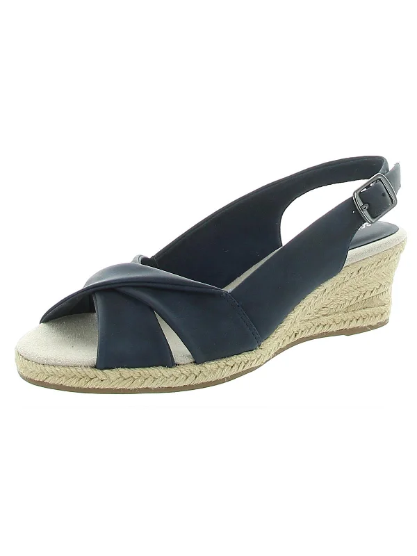 MAUREEN Womens Faux Leather Slingback Espadrille Heels