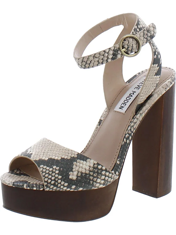 Mckinley Womens Peep-Toe Textured Ankle Strap