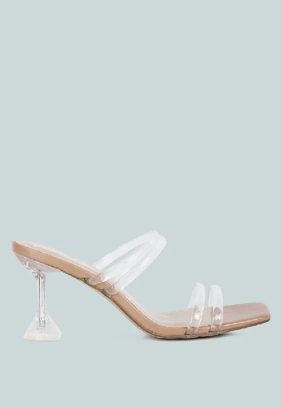 nightfall clear spool heel sandal