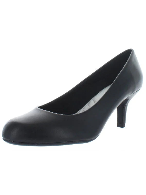 Passion Womens Solid Round Toe Pumps