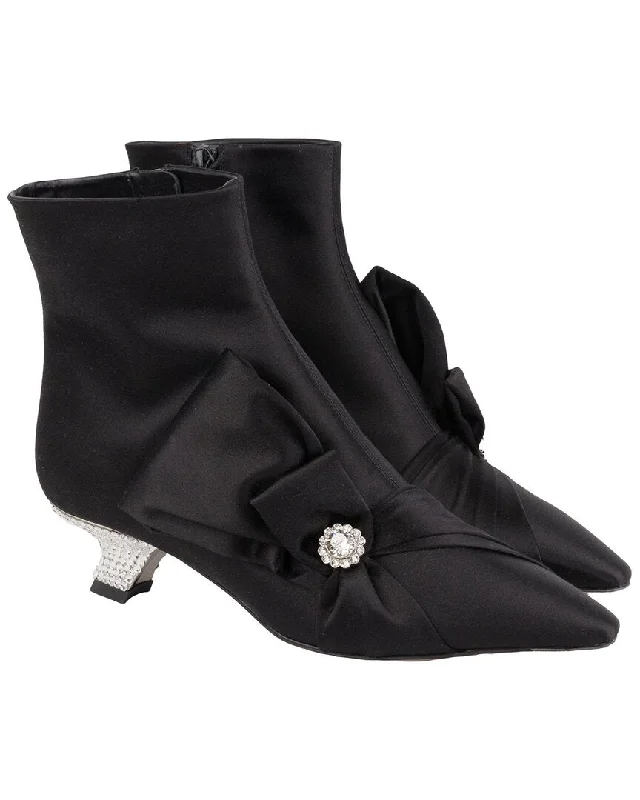 Roger Vivier Lavalliere Strass Heel Satin Bootie