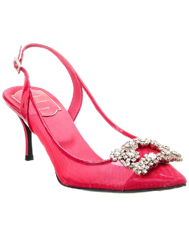 Roger Vivier Mesh & Patent Slingback Pump