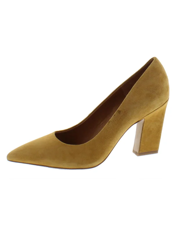 Sasha Womens Suede Pointed Toe Dress Pumps