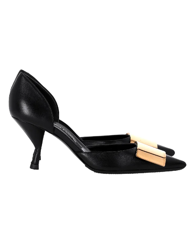 Sergio Rossi Miroir Pumps in Black Leather