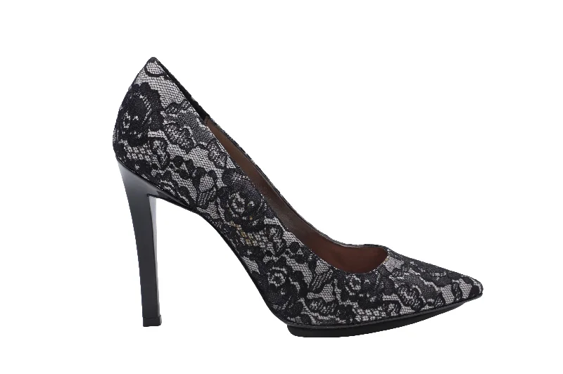 Stella McCartney 100mm Lace Pumps in Black Leather