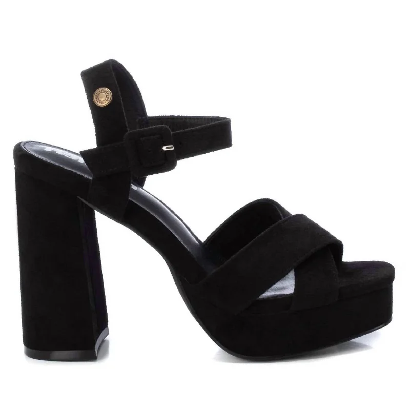 Suede Dressy Sandals In Black